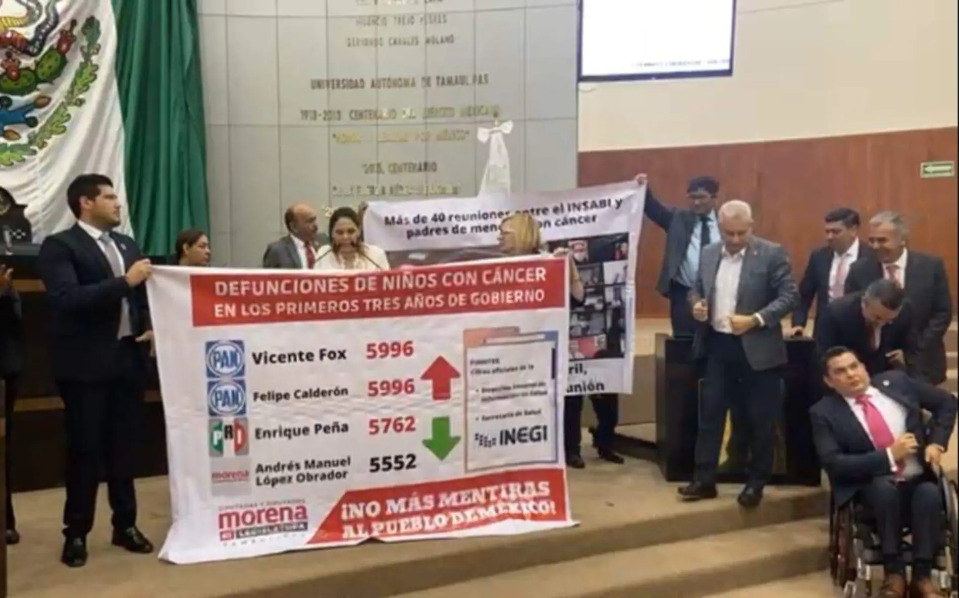 Legisladores discuten debido a la falta de medicamentos en Tamaulipas Captura de pantalla , Facebook  (1)